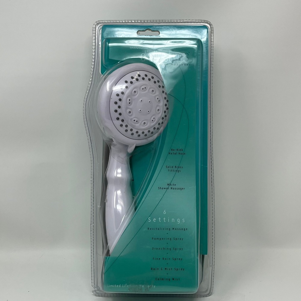 Waxman SpraySensation Distinctive White 6-Setting Hand Held Shower Head Massager